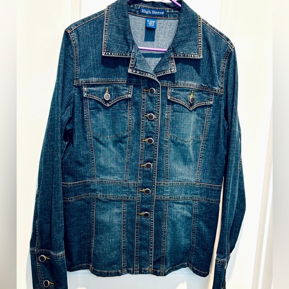 Vintage Y2K distressed denim cowgirl western jean jacket Woman’s size Large - Picture 4 of 12